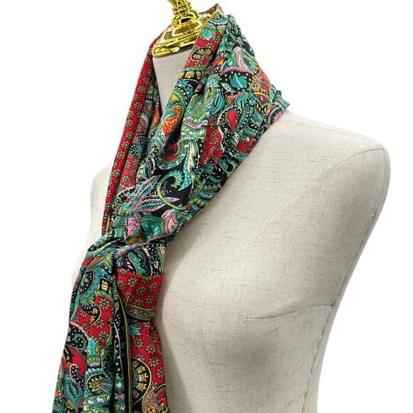 Ben & Lisa La Florentina NWT Multicolor Paisley Print Wrap Scarf Sarong - Picture 4 of 6